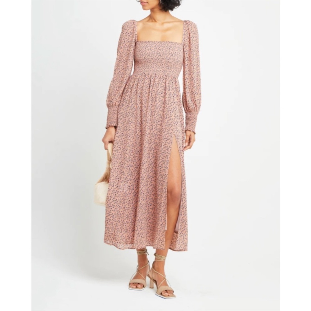 o.p.t Pink Floral Long Sleeve Dress Medium